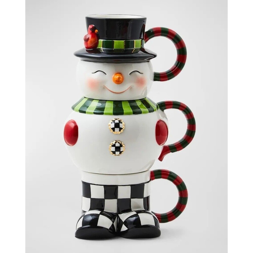 MacKenzie - Childs Set of 3 Holiday Stacking Mugs